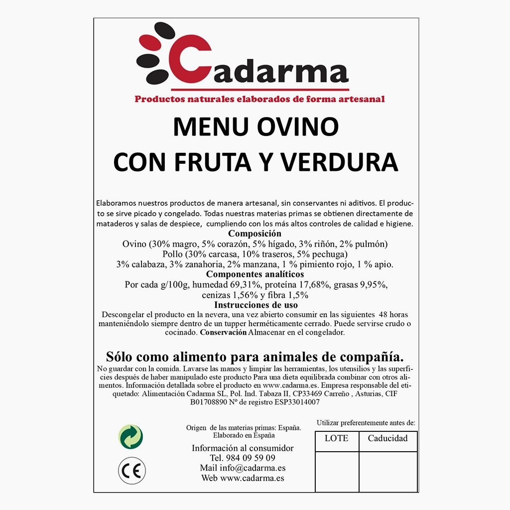 Menú ovino Cadarma
